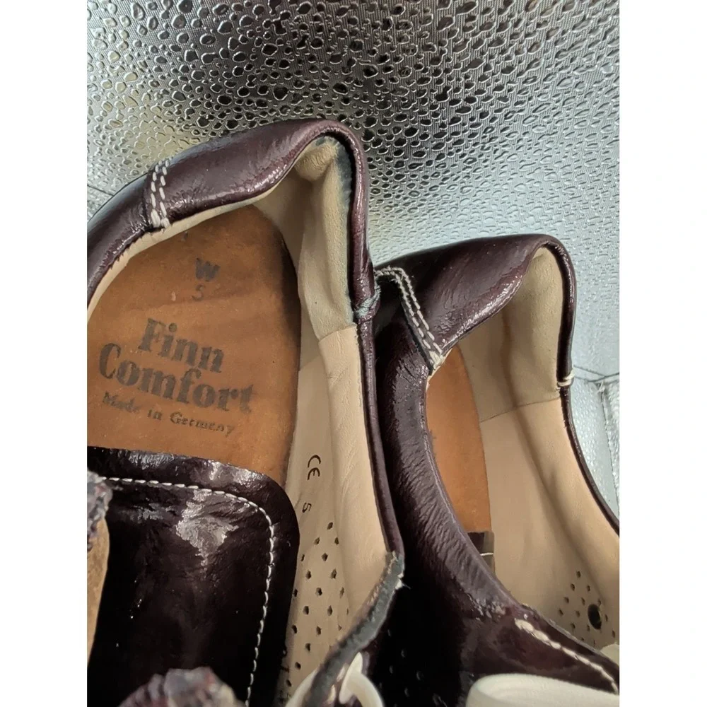 FINN COMFORT Charlotte leather sneakers shoes US Women's‎ 5 Dark Burgandy